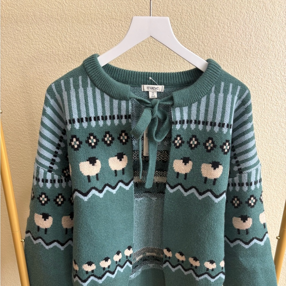 Maeve Tie Front Fairisle Cardigan